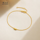 Chow Tai Sang Yellow 18K Gold Bracelet Crushed Ice Thin Chain Small Sugar Cube Stacked Side Chain Birthday Gift for My Girlfriend Approximately 0.75g
