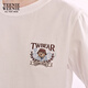 
Teenie Weenie Bear T-shirt for women 2025 summer new vibrant casual simple basic solid color embroidered short-sleeved T-shirt for women ivory white S