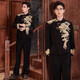 TOME BORNEK American Tommy New Chinese tunic men's wedding suit suit Chinese style groom wedding dress dragon pattern embroidery Yunqi suit jacket + pants M