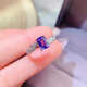 Chihuan natural tanzanite ring for women open 925 silver inlaid with rectangular blue gem ring light luxury jewelry fashion