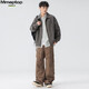 MMOPTOP American cotton retro lapel work jacket autumn and winter men's versatile functional jacket MJK03 dark gray L