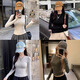 Yu Zhaolin long-sleeved T-shirt right shoulder round neck bottoming shirt for women spring and autumn 2025 new style waist slimming outer knitted top