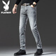 Playboy black jeans for men 2025 new trousers spring trend slim fit small feet pants for men 1048 black 28 90-105Jin Jin is equal to 0.5 kg
