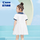 Jordan (QIAODAN) girl's knitted dress summer new shopping mall same style children's clothing children's princess gauze skirt white 110