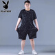 Playboy Ice Silk Set Set Мужской летний большой большой размер