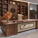 Ningqiu Luoge (NICHLORT) New Chinese style desk President's desk High-end North American black walnut solid wood boss's desk Chairman's desk 2.6m desk + side cabinet Black gold wood