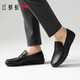 Red Dragonfly (Red Dragonfly) Herrenschuhe Neue Top-Layer-Schaffell-Leder-Lederschuhe Herren Leder Soft Sohle Beanie Schuhe Lazy Driving Schuhe Schwarz [Viersaison-Einzelschuhe] WTA15257 42 Lederschuhgröße, dieses Modell 40 = Sportschuhgröße 41