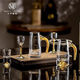 Qianxun Yazhi light luxury high-end white wine glass set household crystal glass wine dispenser goblet cup wine cup wine set shelf gold foil Moutai cup set 10 pots 10 cups