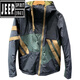 Jeep (JEEP) new winter style Hong Kong trendy brand diagonal zipper hooded cotton jacket for men, loose and versatile, contrasting color thickening jacket, navy blue 2XL recommended 140-160Jin Jin equals 0.5kg