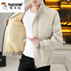 Woodpecker jacket men's autumn and winter 2025 velvet thickened trendy handsome casual versatile jacket tops young men's clothing K108/velvet/beige XL