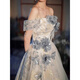 Chuang Jingyi chooses 18-year-old coming-of-age ceremony one-shoulder evening dress new style princess style art test host annual meeting dress M