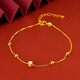Library selects ancient gold 999 pure gold 18k gold color alloy flash bead bracelet for women's fashion zodiac year hand jewelry for women new flash bead bracelet