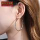 Centennial Baojinxiang pt950 platinum large earrings for women, platinum large hoop earrings, car flower twisted earrings, exaggerated personality earrings, diameter of about 2cm, weight of about 2.5-2.7g