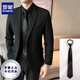 ROMON Suit Men's Slim Fit Black Casual Business Formal Wear Professional Korean Youth Plus Size Groomsmen Single Piece Suit Men Black Suit (Single Piece) XL (Suitable for 130-145 Jin Jin equals 0.5 kg)