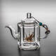 New Chinese teapot household tea brewing device tea water separation explosion-proof thickened glass high temperature resistant square teapot 350ml 1 piece