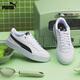 PUMA White Shoes Increased Thick Sole Tennis Style Sneakers Women's Casual Shoes SKYE 374764 White-Black-02 38