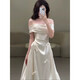 Osef Morning Robe Bride Свадебное обручальное платье фото платье атласное французское легкое свадебное платье одно плечо для студенческого дня для взрослых подарок S