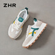 
ZHR casual shoes for women thick sole height-enhancing sneakers for female students lightweight and versatile fashion women's shoes G686 Mian green 37