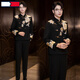 TOME BORNEK American Tommy New Chinese tunic men's wedding suit suit Chinese style groom wedding dress dragon pattern embroidery Yunqi suit jacket + pants M