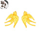 XCL18K Gold Cloud Swallow Earrings Women's Light Luxury Ancient Method Anti-Gold Safe Swallow Foot Gold Earrings 18K Ring 18K