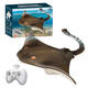 OUOETY underwater camera submarine children's submarine can be launched remotely controlled on the water men's water with robots and toys. Blue mechanical shark. Five sets of batteries - battery life of about 100 minutes