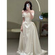 Osef Morning Robe Bride Свадебное обручальное платье фото платье атласное французское легкое свадебное платье одно плечо для студенческого дня для взрослых подарок S