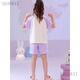 
SKONWAT girls pajamas short-sleeved summer children's home clothes for 6-12 years old middle-aged girls spring and summer home clothes set short-sleeved sleeve K6626 bikabika 18 size/150cm height 80 Jin [Jin equals 0.5 kg]
