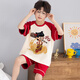 Coton pur coton nezha boy pyjamas mince adolescent à manches courtes parent-enfant de costume de quatre vêtements pour enfants à la maison [100% coton pur] ym-692 Egg Party 165 [l code] hauteur recommandée 158-163 cm