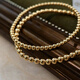 Taste Ju 18K gold elastic stretchable, easy to wear and more durable, versatile stacking holy product non-elastic cord, ready stock 4mm beads - total length 17cm (within 16cm