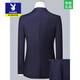 Playboy Custom Suit Suit Men's Business Professional Suit Wedding Groom Work Slim Small Suit Men's Jacket Gray Suit+Vest+Trousers XL 175/ Recommended 120-130Jin Jin equals 0.5 kg