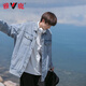 Yalu denim jacket men's spring and autumn ins trendy Hong Kong style retro loose denim jacket clothes winter thickened tops blue XL recommended weight 120-140Jin Jin equals 0.5 kg