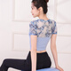 Sporn yoga clothes for women 2025 new short-sleeved suit, high-end, fairy-like and beautiful professional Pilates fitness sports top 25505 ink butterfly top (with chest pad) M (85-100Jin Jin equals 0.5kg)