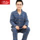 Langsha pijamas manga larga de algodón puro juego de hombres de 60 a 80 años 70 papá y abuelo Double Cardigan Spring y Autumn 829 Styles) Set M Suit 80-100 Jin [Jin equivale a 0.5 kg]