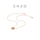 Chow Tai Fook ENZO 18K gold four-leaf clover colorful gemstone necklace EZV8987