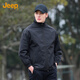 JEEP Jeep Men's Jacket Fashion Trend Versatile Stand Collar Outdoor Casual Sports Jacket Men Black L