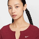 Nike (Nike) Frauenkleidung 2024 Winter neuer CNY Short Slim Fish Bone Sport Cardigan HV8459 Burgund Hv8459-677 s