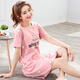 红豆（Hodo）睡裙女款夏季纯棉短袖2025新款家居服网红女士夏天夏款过膝睡衣裙 C1105 2XL 女(135-155斤)