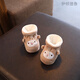 Eaton Drew baby shoes with velvet soft sole cotton shoes in winter thickened 0-3 months 6 to 12 newborn boys toddlers to prevent falling off sky blue inner length 11cm (suitable for 0-6 months)