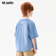 M.Latin M.Latin Children's Clothing Children's Shirt 25 Summer Clothes New Men's and Big Children's Resort Style Printed Short-Sleeved Shirt Denim Light Blue 120