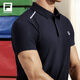 FILA official short-sleeved T-shirt men's cool lapel short-sleeved POLO shirt new fitness sports T-shirt breathable top RD royal blue-NV 2XL 185/104A/XXL