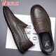 Yierkan Men's Shoes 2024 Summer New Genuine Breathable Business Casual Men's Leather Shoes Soft Sole Middle-aged and Elderly Dad Shoes 8828 Black Hand-sewn Refuse to Open Glue Single Layer 40 Standard Leather Shoe Size