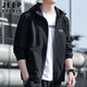 JEEP SPIRIT Jeep Jacket Men's Hooded Autumn and Winter Jacket Men's Casual Men's Tops Black XL