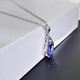 Canxian retro style 925946 sterling silver pendant drop-shaped tanzanite blue zircon necklace water wave chain for women single pendant