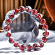 Eternal Symbol Light Luxury Natural Crystal Jewelry Grade Brazilian Mineral Red Ghost Pyramid Hongta Mountain Ball Bead Bracelet New Year Gift Jewelry Grade About 7mm