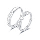 Ji Ke luminous effect silver ring for couples, Möbius ring pure silver 999, seeking engagement, couple rings