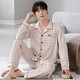 猫人（MiiOW）睡衣男士春秋款纯棉长袖2025新年爸爸男款秋季薄款男式家居服套装 3882 L （170码）建议穿着体重120-14