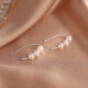 Qi Xiaomi s999 Pure Silver Pearl Earrings Women's Ear Piercing Earrings Earrings 2025 New Hot Style High-Quality Imitation Pearl Earrings 999 Pure Silver Pearl Earrings Silver (Two Prices)