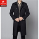 Pierre Cardin high-end quality mid-length windbreaker for men middle-aged spring and autumn new business casual coat jacket men's long/navy blue 180 (141-155Jin Jin equals 0.5kg wear) XL