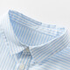 DAVE&BELLA cotton children's striped shirt spring new baby boy long-sleeved shirt children's top boy spring clothes blue and white stripes in stock 100 cm (recommended height 90-100cm)