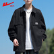 Pull-back jacket men's spring and autumn casual versatile lapel jacket men's trendy workwear men's tops black L